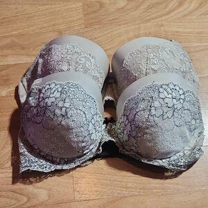 Set Of Two Victoria's Secret Cream and Black Lace Bra